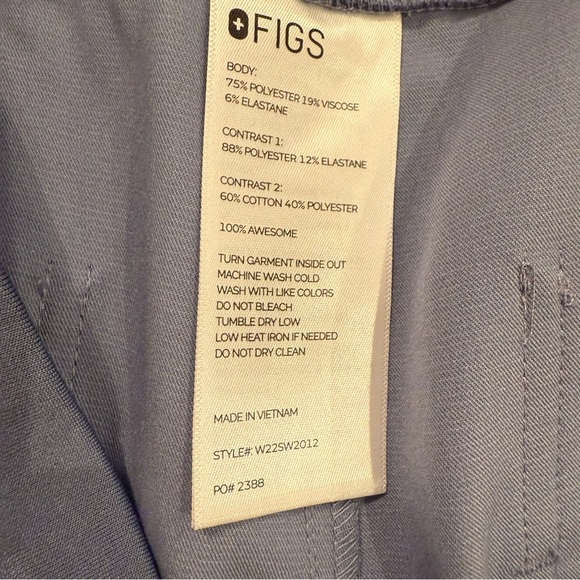 FIGS Technical Collection Zamora Jogger Vapor Blue Women's Scrubs Pants Large - Picture 7 of 11